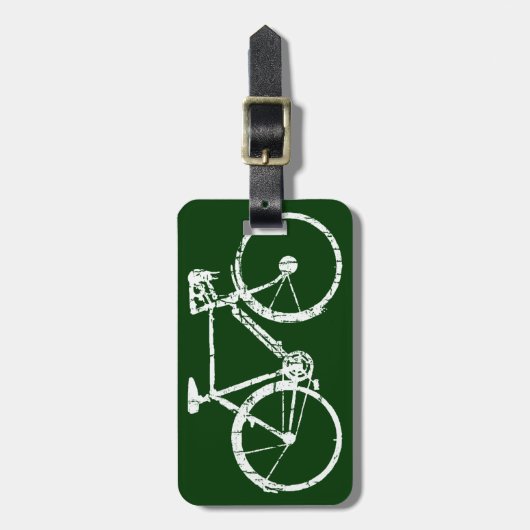 白い自転車 ラゲッジタグ (正面縦)