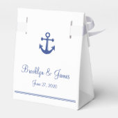 白い航海の結婚式の引き出物ボックスといかり フェイバーボックス (裏面サイド)