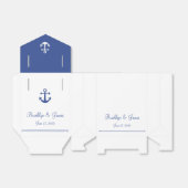 白い航海の結婚式の引き出物ボックスといかり フェイバーボックス (折り畳みなし)