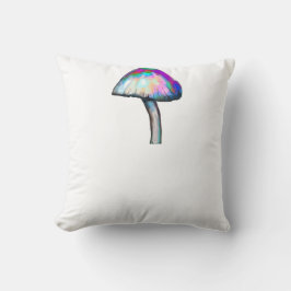 白い色のトリップ（幻覚体験）のようなきのこサイケデリック クッション