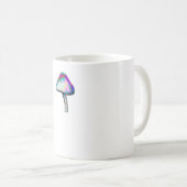 白い色のトリップ(幻覚体験)のようなきのこサイケデリック コーヒーマグカップ (正面右)