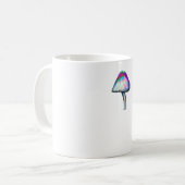 白い色のトリップ(幻覚体験)のようなきのこサイケデリック コーヒーマグカップ (正面左)