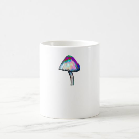 白い色のトリップ(幻覚体験)のようなきのこサイケデリック コーヒーマグカップ (中央)