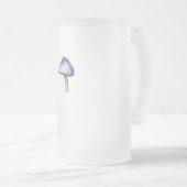 白い色のトリップ(幻覚体験)のようなきのこサイケデリック フロストグラスビールジョッキ (正面右)