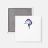 白い色のトリップ（幻覚体験）のようなきのこサイケデリック マグネット (正面/裏面)