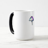 白い色のトリップ（幻覚体験）のようなきのこサイケデリック モーフィングマグカップ (正面左)