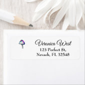 白い色のトリップ(幻覚体験)のようなきのこサイケデリック ラベル (インサイチュ)