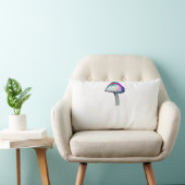 白い色のトリップ（幻覚体験）のようなきのこサイケデリック ランバークッション (椅子)