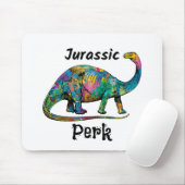 白い色鮮やかな恐竜のJurassic Perk マウスパッド (マウス)