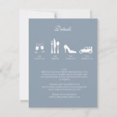 白い芍薬とダスティーブルーのディテール 招待状 (正面)