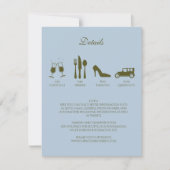 白い芍薬のベビーブルーの詳細招待状 招待状 (正面)