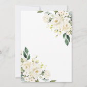 白い芍薬の葉のカップルシャワー 招待状 (裏面)