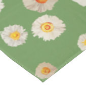 白い花々緑のテーブルクロス テーブルクロス (アングル)