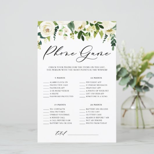 白い花あなたの電話シャワーカードに何がある (スタンド正面)