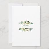 白い花お祝いの生涯の葬儀 招待状 (裏面)