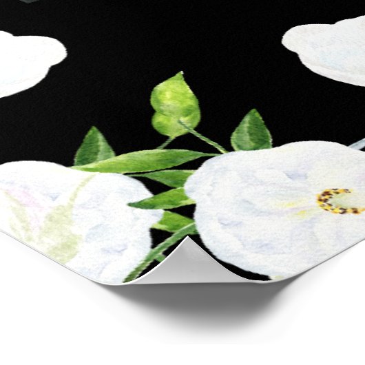 白い花お祝い ポスター (角)