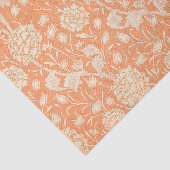 白い花が切り離された柔らかい桃の背景 薄葉紙 (詳細)