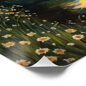 白い花が咲いた草地 ポスター (コーナー)