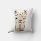 白い花が咲くラマ クッション (裏面)