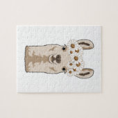 白い花が咲くラマ ジグソーパズル (横)