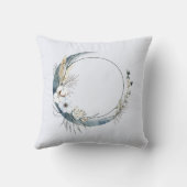 白い花が咲く三日月 クッション (裏面)