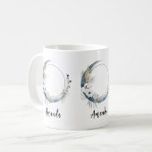 白い花が咲く三日月 コーヒーマグカップ (正面左)