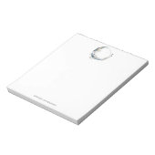 白い花が咲く三日月 ノートパッド (回転)