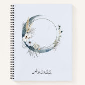 白い花が咲く三日月 ノートブック (正面)