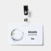 白い花が咲く三日月 バッジ (正面 （クリップ付）)