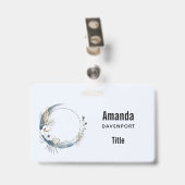 白い花が咲く三日月 バッジ (裏面 （クリップ付）)