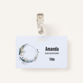 白い花が咲く三日月 バッジ (裏面クリップ)