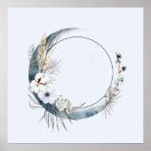 白い花が咲く三日月 ポスター (正面)