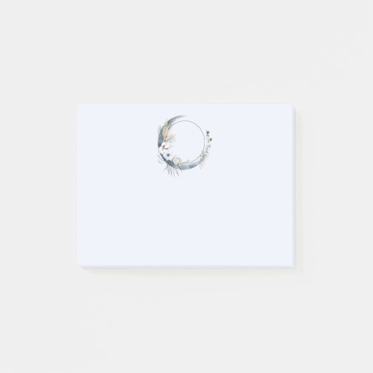 白い花が咲く三日月 ポストイット (正面)