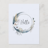 白い花が咲く三日月 ポストカード (正面)