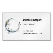 白い花が咲く三日月 マグネット名刺 (正面)