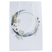 白い花が咲く三日月 ミディアムペーパーバッグ (正面)