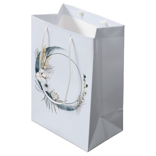 白い花が咲く三日月 ミディアムペーパーバッグ (正面アングル)