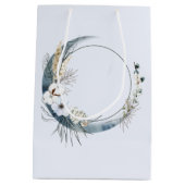 白い花が咲く三日月 ミディアムペーパーバッグ (裏面)