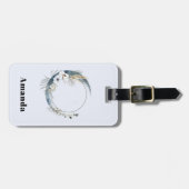 白い花が咲く三日月 ラゲッジタグ (正面横)