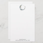 白い花が咲く三日月 便箋 (正面/裏面)