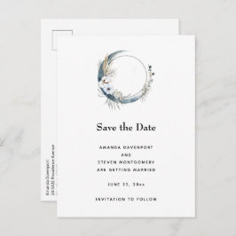 白い花が咲く三日月 案内ポストカード