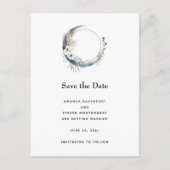 白い花が咲く三日月 案内ポストカード (正面)