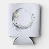 白い花が咲く三日月 缶クーラー (正面)