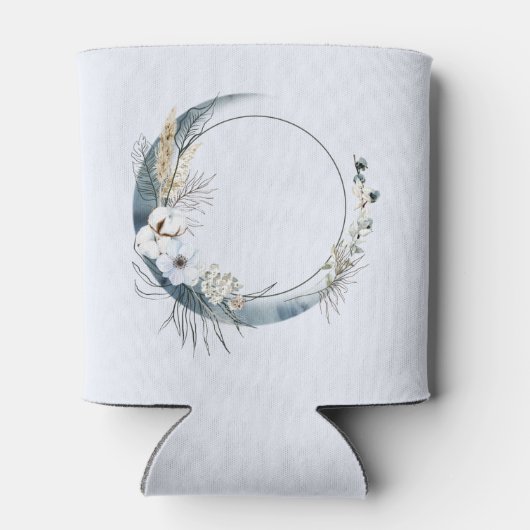 白い花が咲く三日月 缶クーラー (裏面)