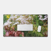 白い花が咲く半汁多汁 デスクマット (キーボード&マウス)