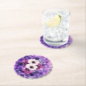 白い花が咲く紫のアジサイ ペーパーコースター (インサイチュ)