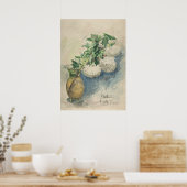 白い花が花瓶に入るby Zacharie Astroc ポスター (キッチン)