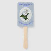 白い花とキリスト教徒で雲の中を渡る ハンドファン (裏面)