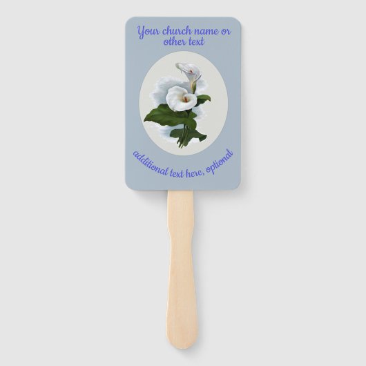 白い花とキリスト教徒で雲の中を渡る ハンドファン (裏面)