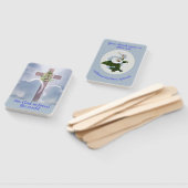 白い花とキリスト教徒で雲の中を渡る ハンドファン (組立なし)